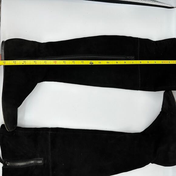 Valentino Garavani Womens Black Suede Over The Knee Flat Riding Boots EU 36.5 - Picture 14 of 15